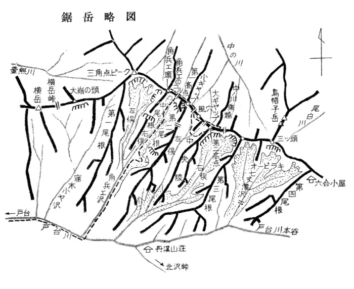 鋸岳概略図