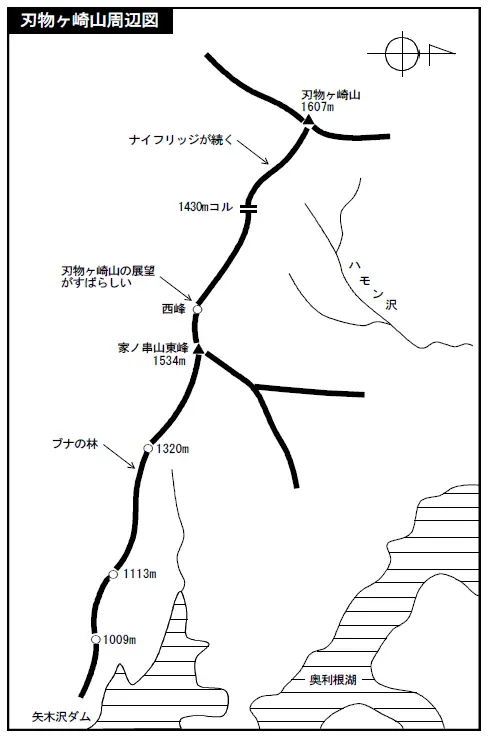 刃物ヶ崎山周辺図