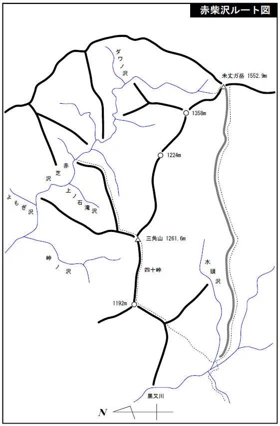 赤柴沢ルート図