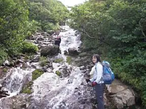 沢沿いの道を登っていきます